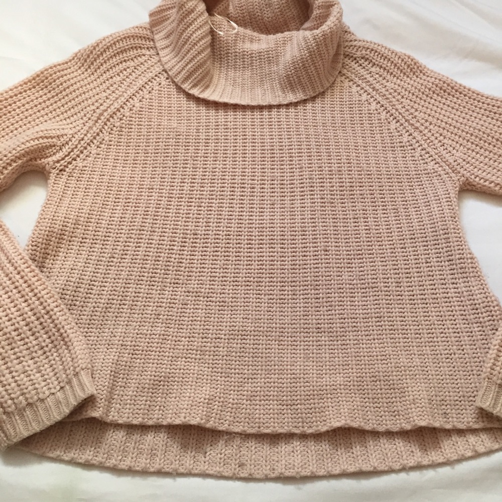 Baby light pink turtleneck knit long sleeve sweate - Picture 3 of 8